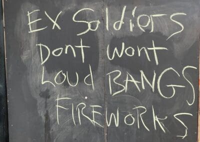 Sheffield graffiti highlights loud fireworks’ impact on veterans