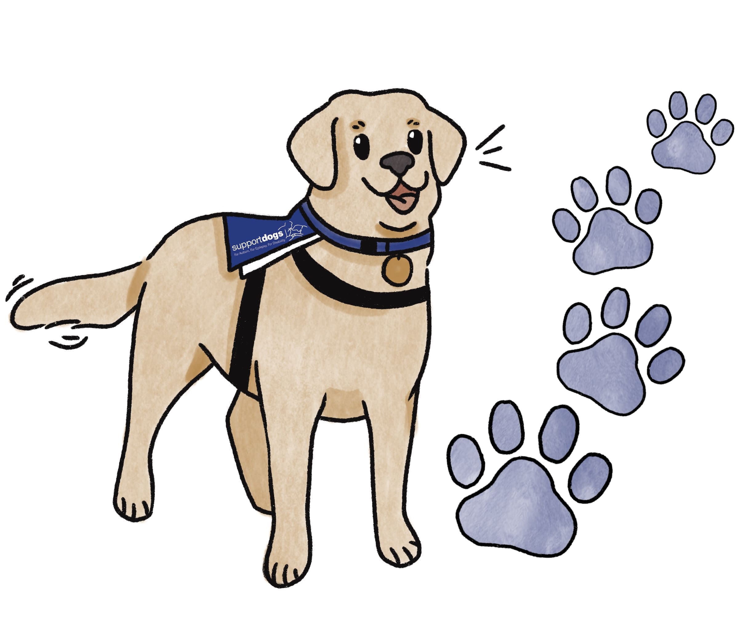 Golden lab barking illustration