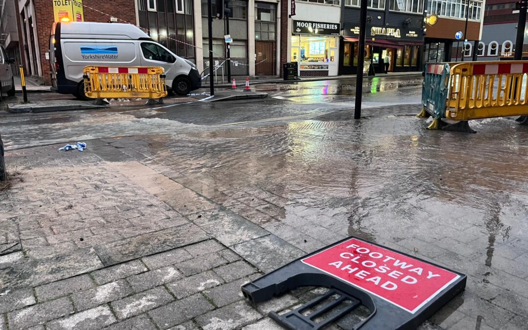 BREAKING: Flooding continues in Sheffield city centre after major water pipe burst