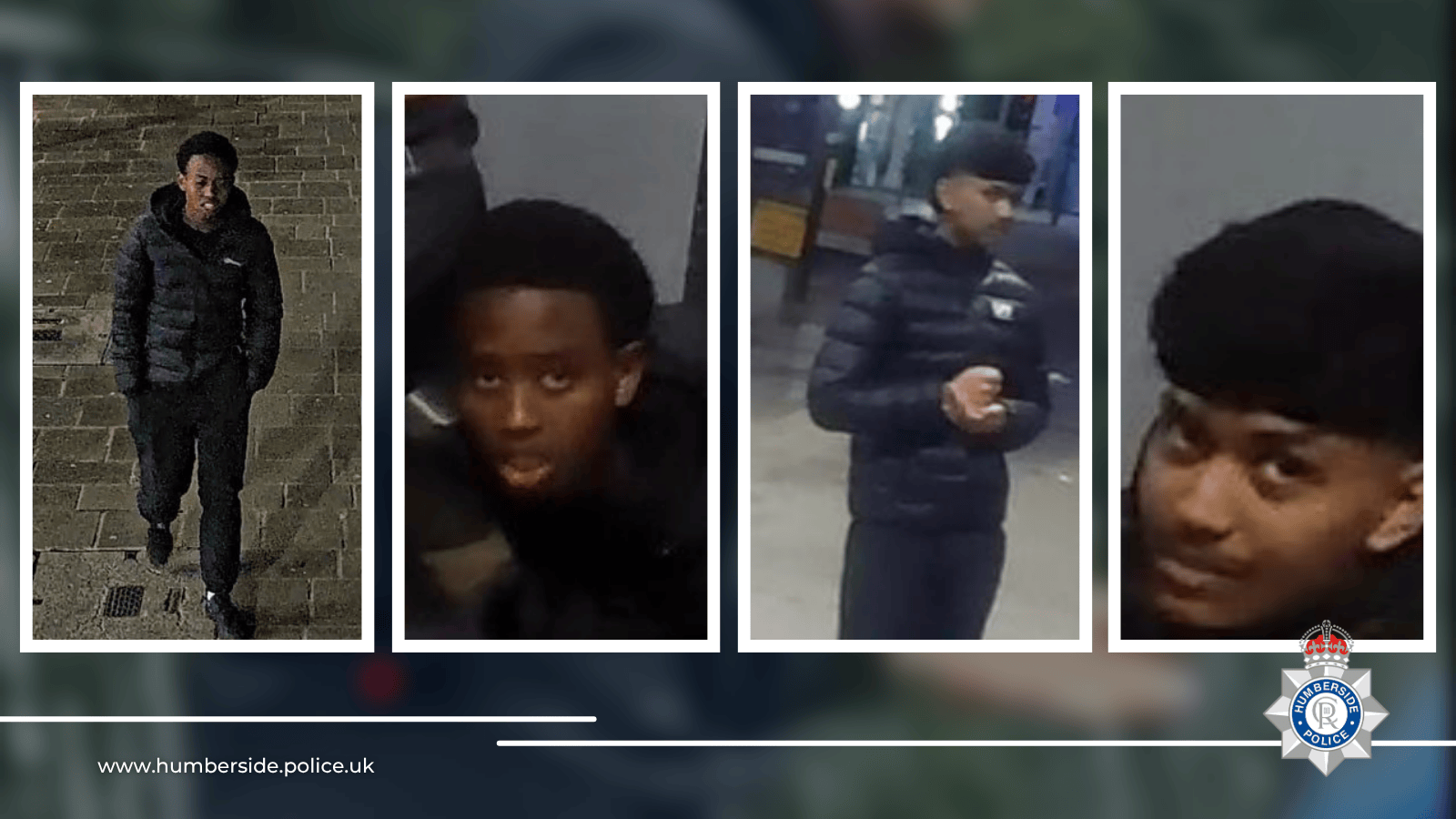 Different CCTV images of the teenage boys police are looking for.