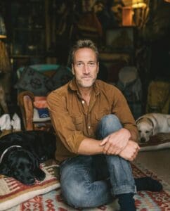 Ben Fogle with his two dogs, Storm (Left) and Swift (Right)