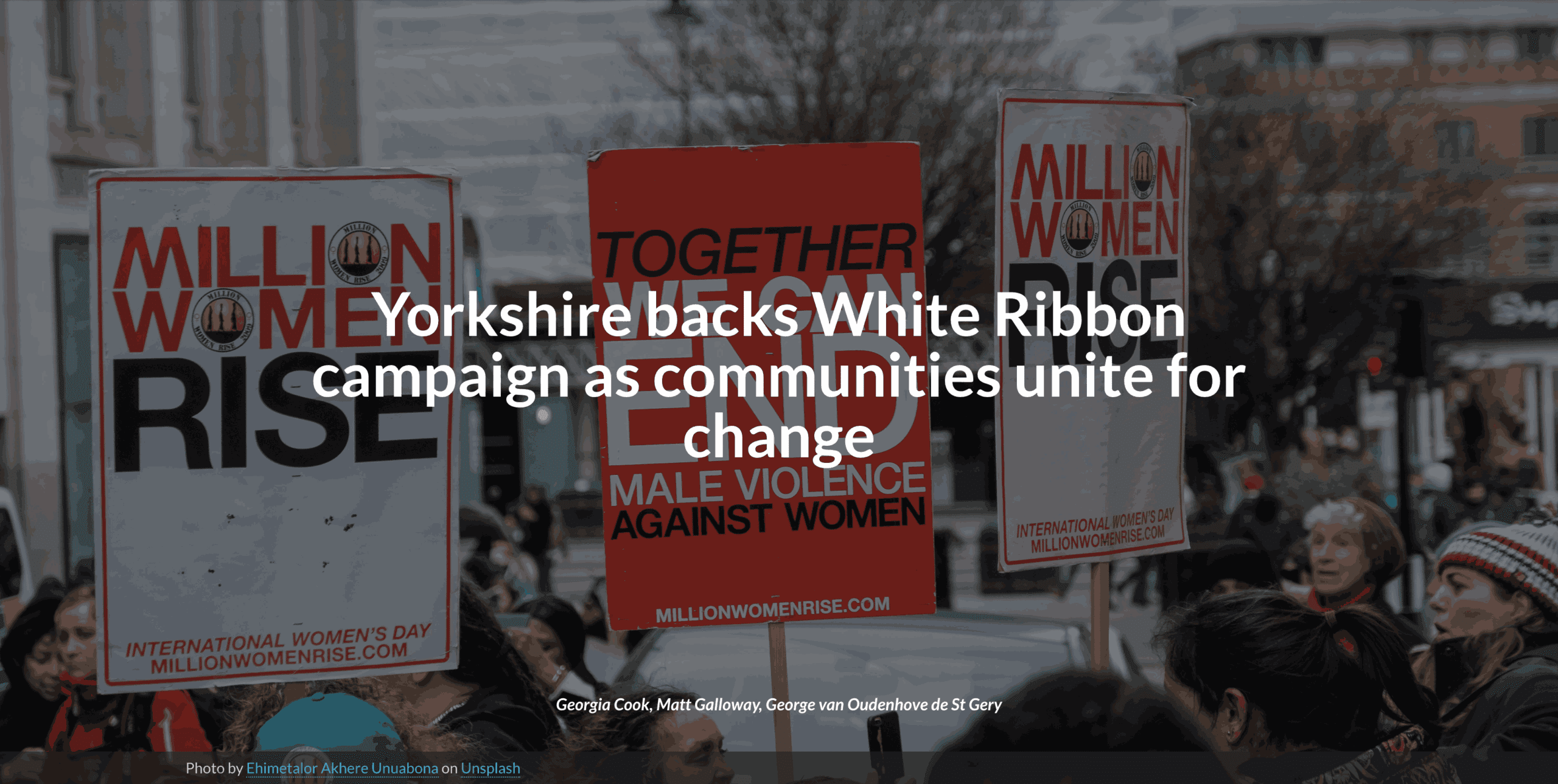 Yorkshire backs White Ribbon campaign as communities unite for change
