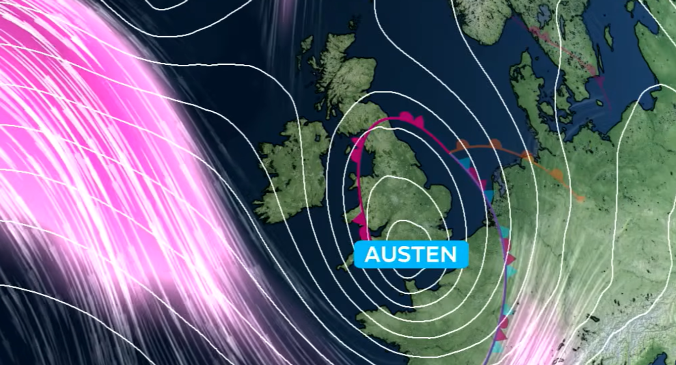 Storm Austen (1) Storm Austen weather map