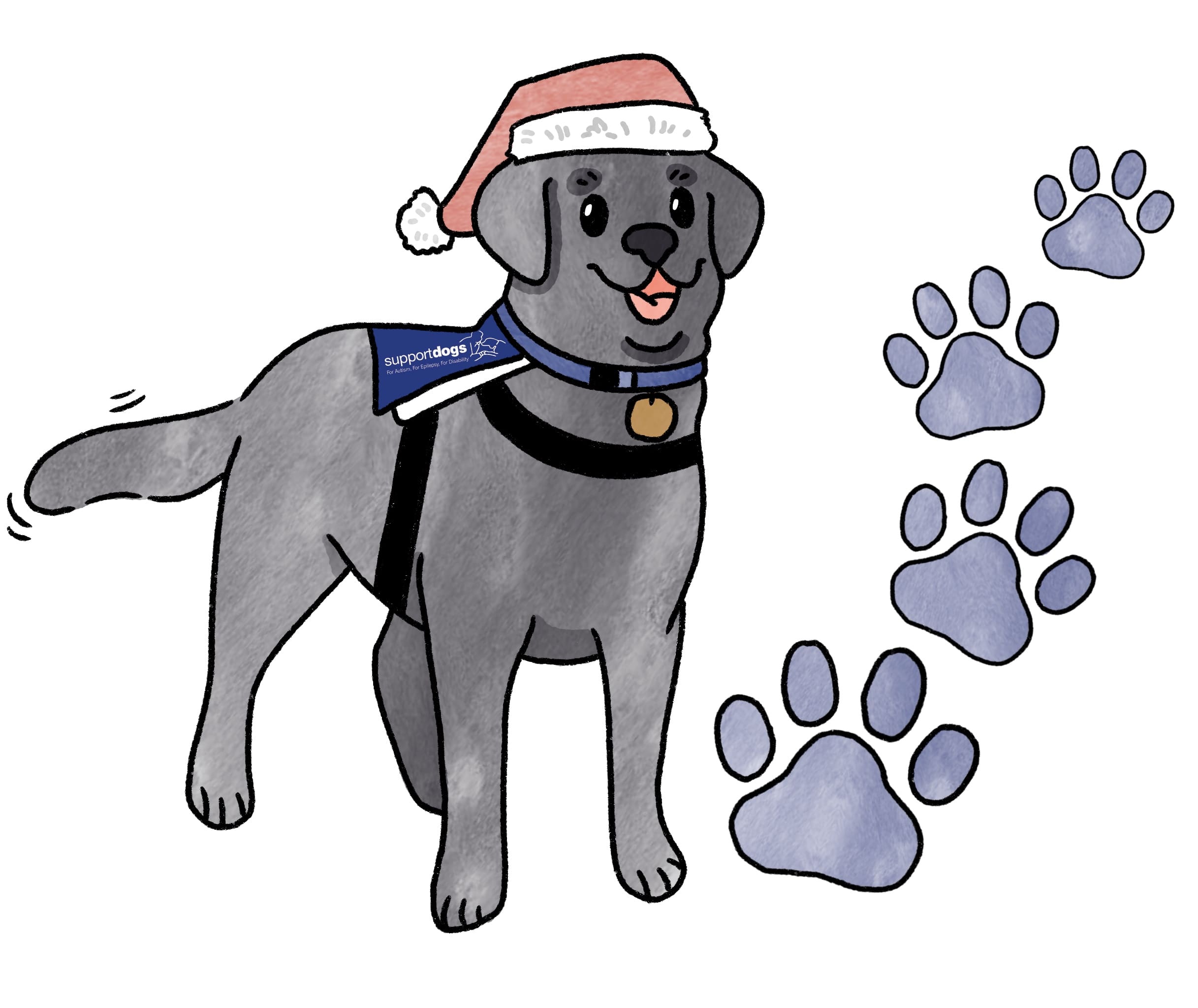 Golden lab barking illustration