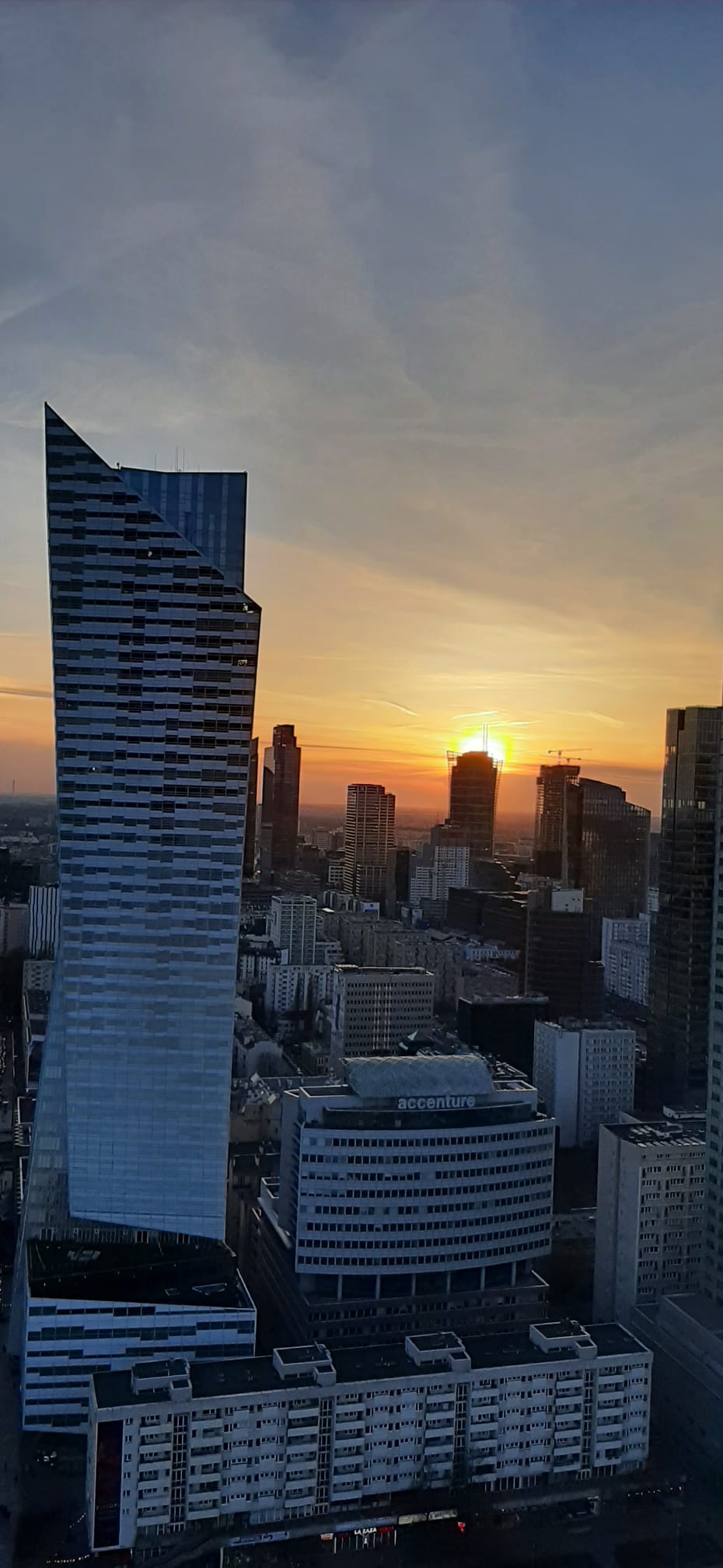 Sunset across Warsaw.