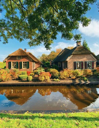 Netherlands, the famous Giethoorn village known for its canal and boats