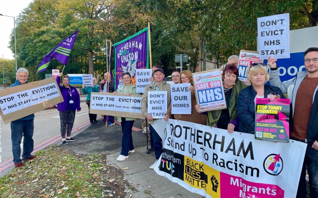 Protests to continue in Rotherham against evictions leaving hospital staff homeless this winter