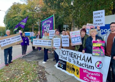 Protests to continue in Rotherham against evictions leaving hospital staff homeless this winter