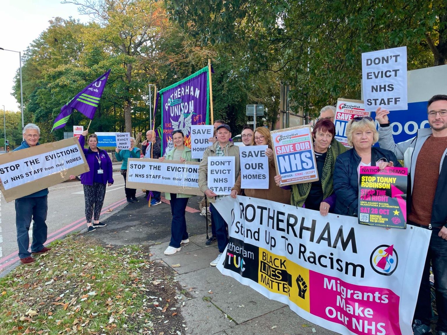 Protests to continue in Rotherham against evictions leaving hospital staff homeless this winter