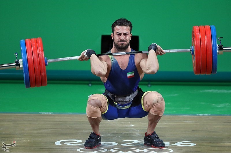 English: Weightlifting to 85 kg at the 2016 Summer Olympics. Weightlifter Kianoush Rostami Wins Olympic Gold for Iran at the 2016 Summer Olympics. Date 13 August 2016 Source https://www.tasnimnews.com/en/media/2016/08/13/1156387/weightlifter-kianoush-rostami-wins-olympic-gold-for-iran Author Javid Nikpour/Tasnimnews