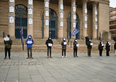 Sheffield masked rally backs Hong Kong political prisoners