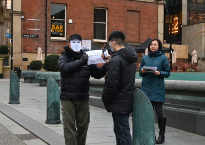 Masked man harasses protestors outside Sheffield City Hall