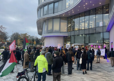 Palestine supporters march to Sheffield University’s opening ceremony of The Wave